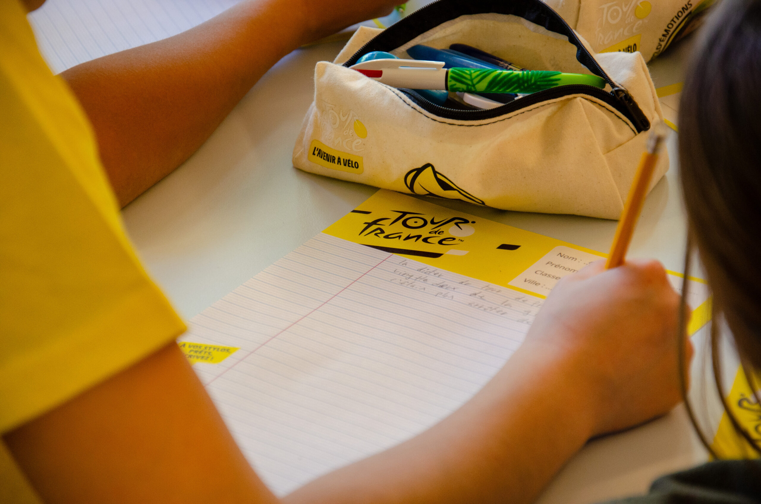 Dictée du Tour de france, élèves de 7P, Béthusy