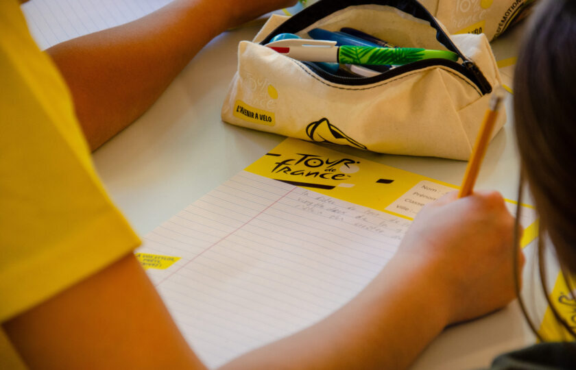 Dictée du Tour de france, élèves de 7P, Béthusy